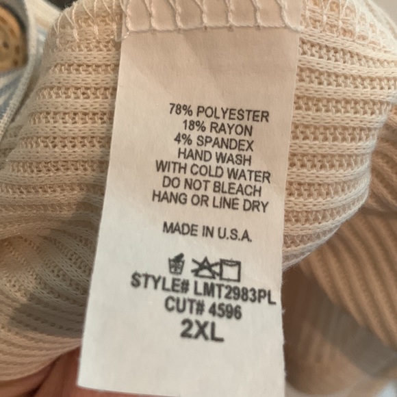 Ribbed Long Sleeve Shacket with Striped Detail - Ivory - Picture 9 of 9